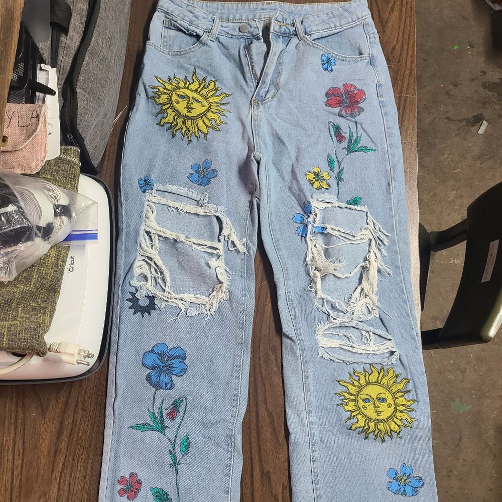 SHEIN floral&sun print